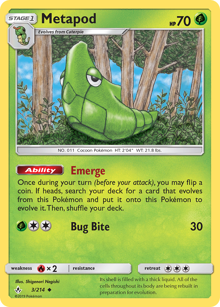 Metapod (3/214) [Sun & Moon: Unbroken Bonds] | Exor Games New Glasgow