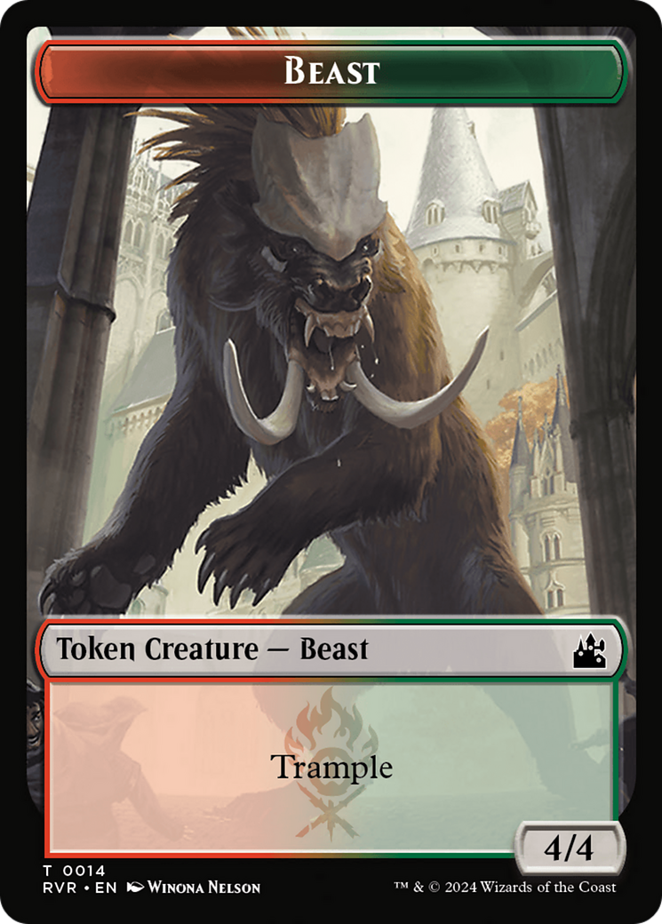 Beast Token [Ravnica Remastered Tokens] | Exor Games New Glasgow