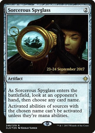 Sorcerous Spyglass [Ixalan Promos] | Exor Games New Glasgow