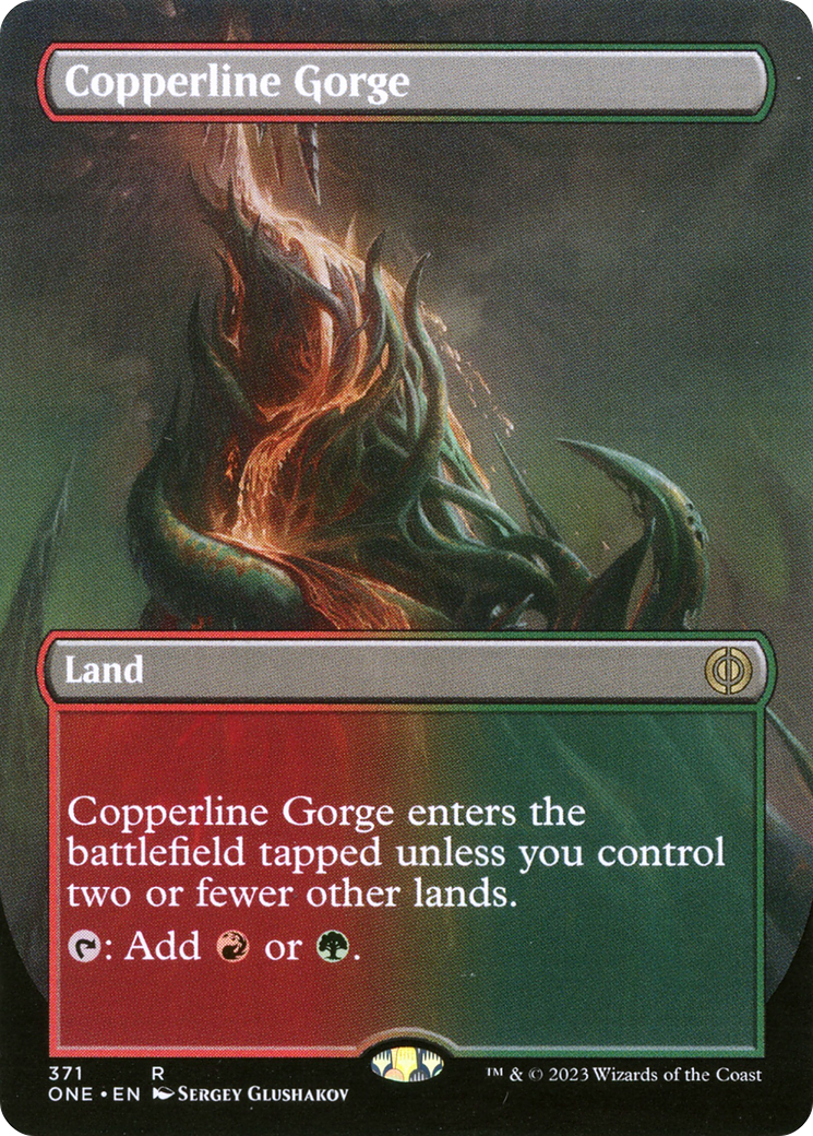 Copperline Gorge (Borderless Alternate Art) [Phyrexia: All Will Be One] | Exor Games New Glasgow