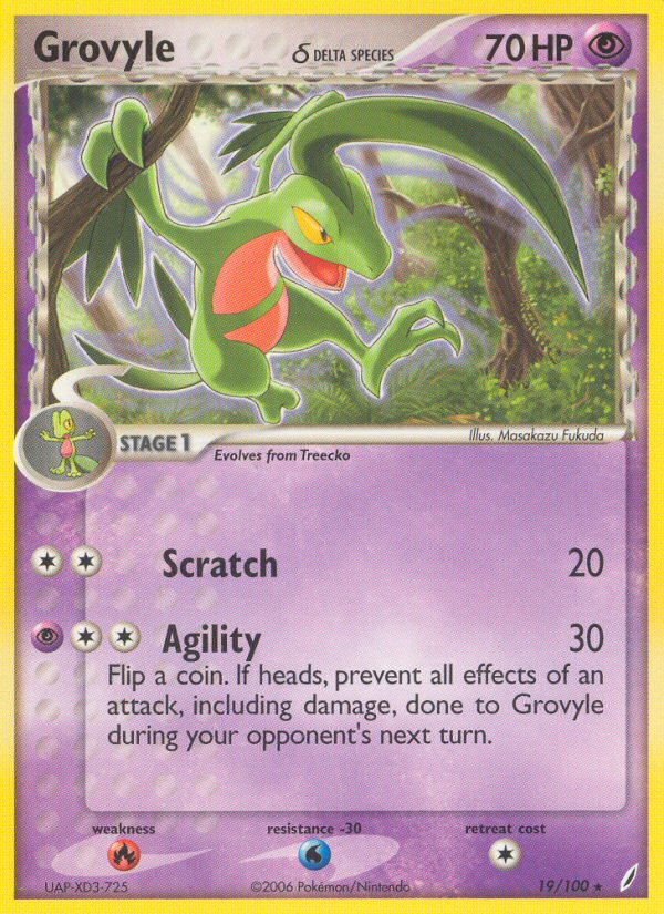 Grovyle(19/100) (Delta Species) [EX: Crystal Guardians] | Exor Games New Glasgow