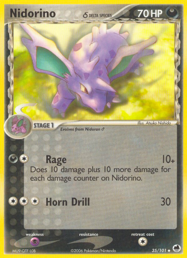 Nidorino (35/101) (Delta Species) [EX: Dragon Frontiers] | Exor Games New Glasgow