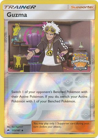 Guzma (115/147) (League Promo) (Staff) [Sun & Moon: Burning Shadows] | Exor Games New Glasgow