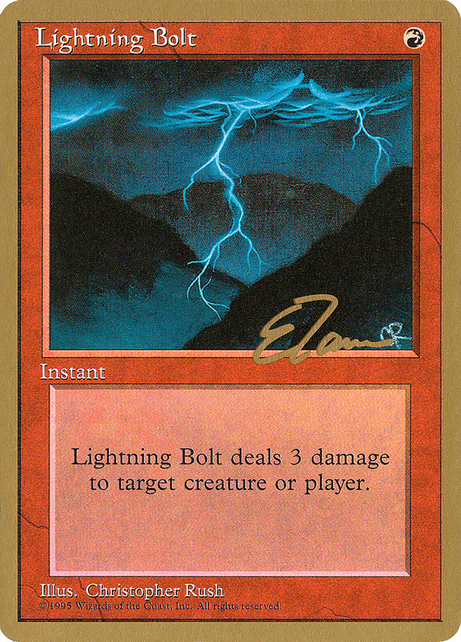 Lightning Bolt (Eric Tam) [Pro Tour Collector Set] | Exor Games New Glasgow