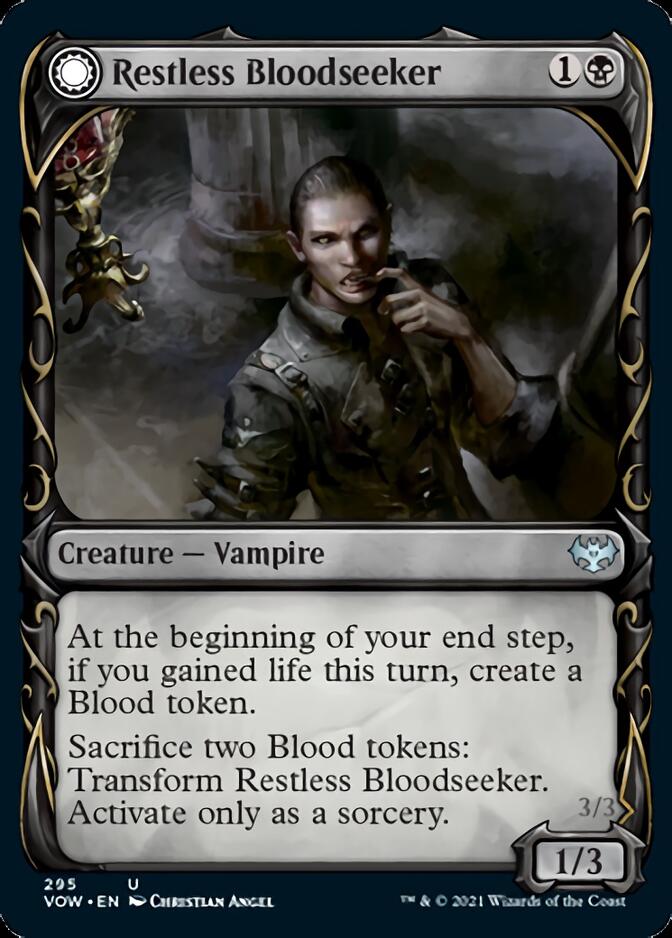 Restless Bloodseeker // Bloodsoaked Reveler (Showcase Fang Frame) [Innistrad: Crimson Vow] | Exor Games New Glasgow