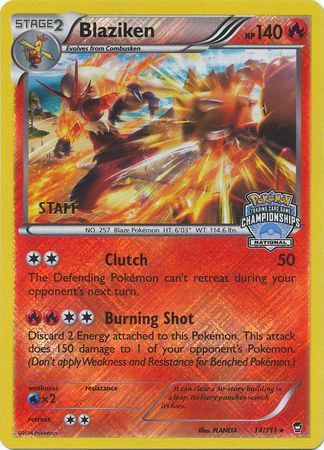 Blaziken (14/111) (Staff National Championship Promo) [XY: Furious Fists] | Exor Games New Glasgow