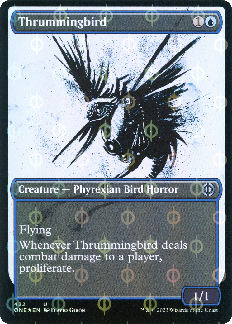 Thrummingbird (Showcase Ichor Step-and-Compleat Foil) [Phyrexia: All Will Be One] | Exor Games New Glasgow