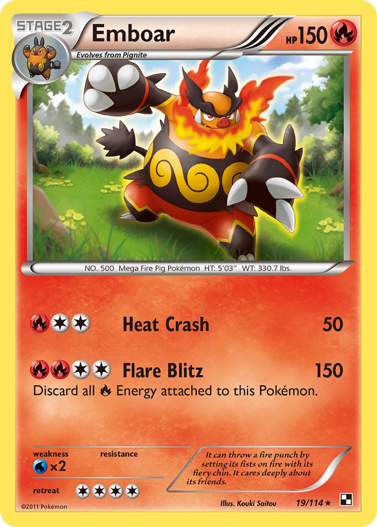 Emboar (19/114) (Cracked Ice Holo) (Theme Deck Exclusive) [Black & White: Base Set] | Exor Games New Glasgow