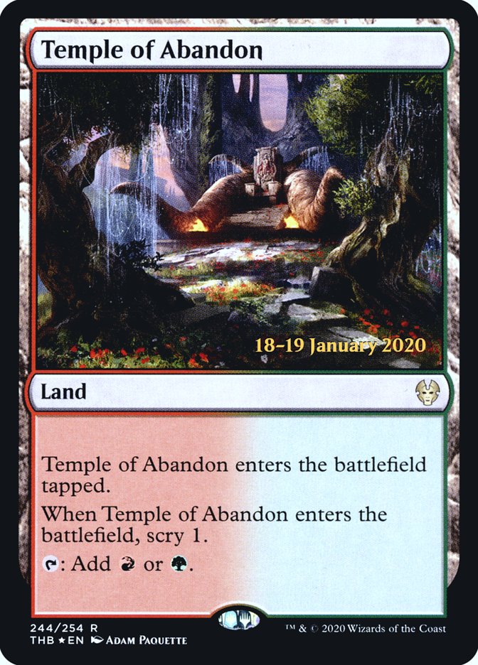 Temple of Abandon [Theros Beyond Death Prerelease Promos] | Exor Games New Glasgow