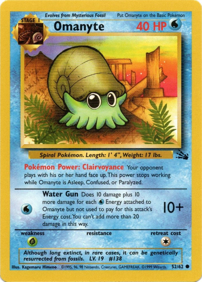 Omanyte (52/62) [Fossil Unlimited] | Exor Games New Glasgow