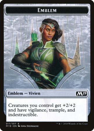 Emblem - Vivien Reid [Core Set 2019 Tokens] | Exor Games New Glasgow