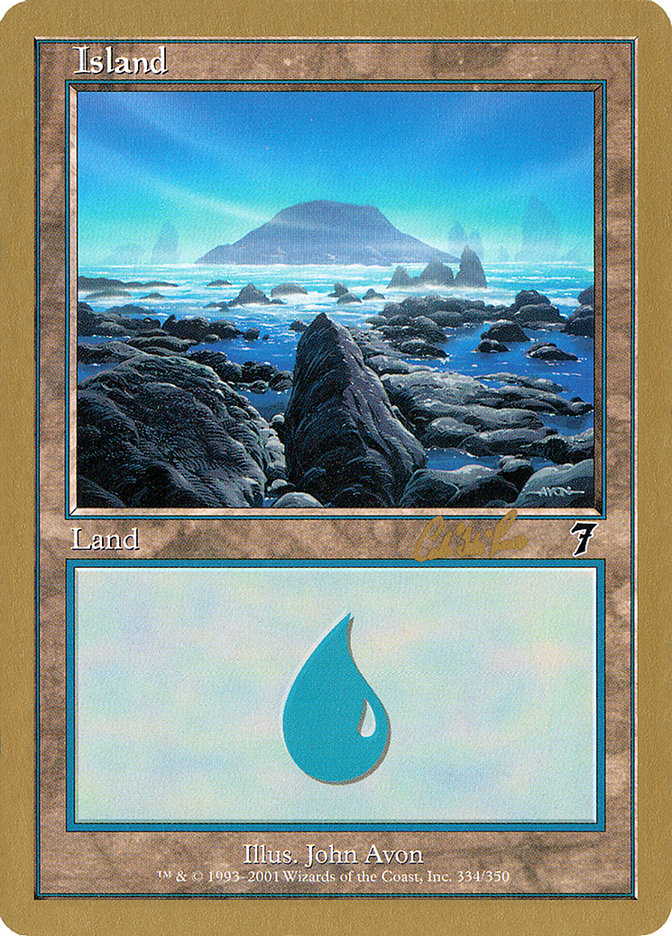 Island (cr334) (Carlos Romao) [World Championship Decks 2002] | Exor Games New Glasgow