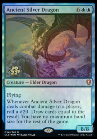 Ancient Silver Dragon [Commander Legends: Battle for Baldur's Gate Prerelease Promos] | Exor Games New Glasgow