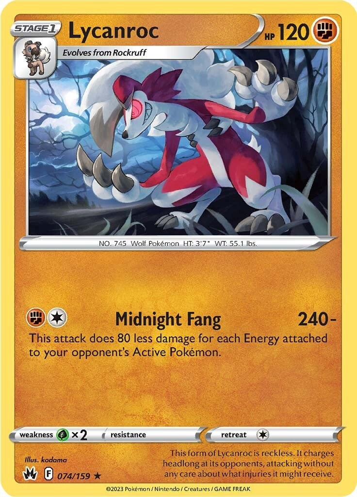 Lycanroc (074/159) [Sword & Shield: Crown Zenith] | Exor Games New Glasgow