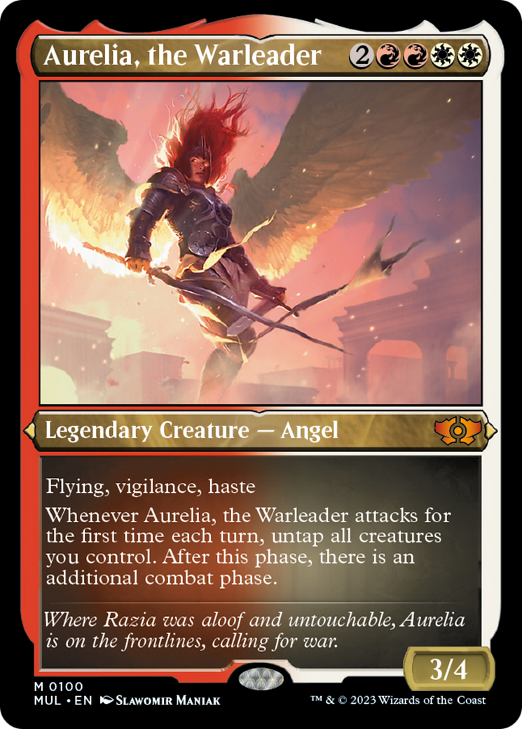 Aurelia, the Warleader (Foil Etched) [Multiverse Legends] | Exor Games New Glasgow