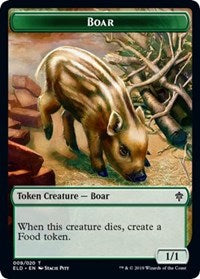 Boar // Food (15) Double-sided Token [Throne of Eldraine Tokens] | Exor Games New Glasgow