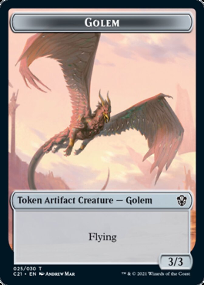 Golem // Thopter Token (025/030) [Commander 2021 Tokens] | Exor Games New Glasgow