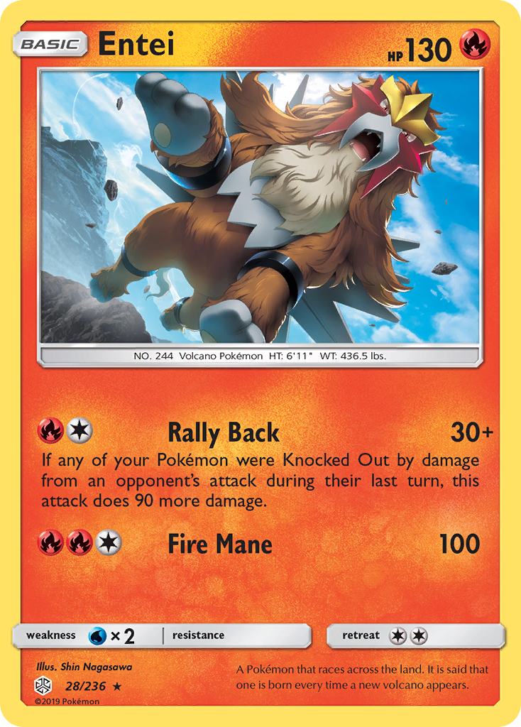 Entei (28/236) [Sun & Moon: Cosmic Eclipse] | Exor Games New Glasgow