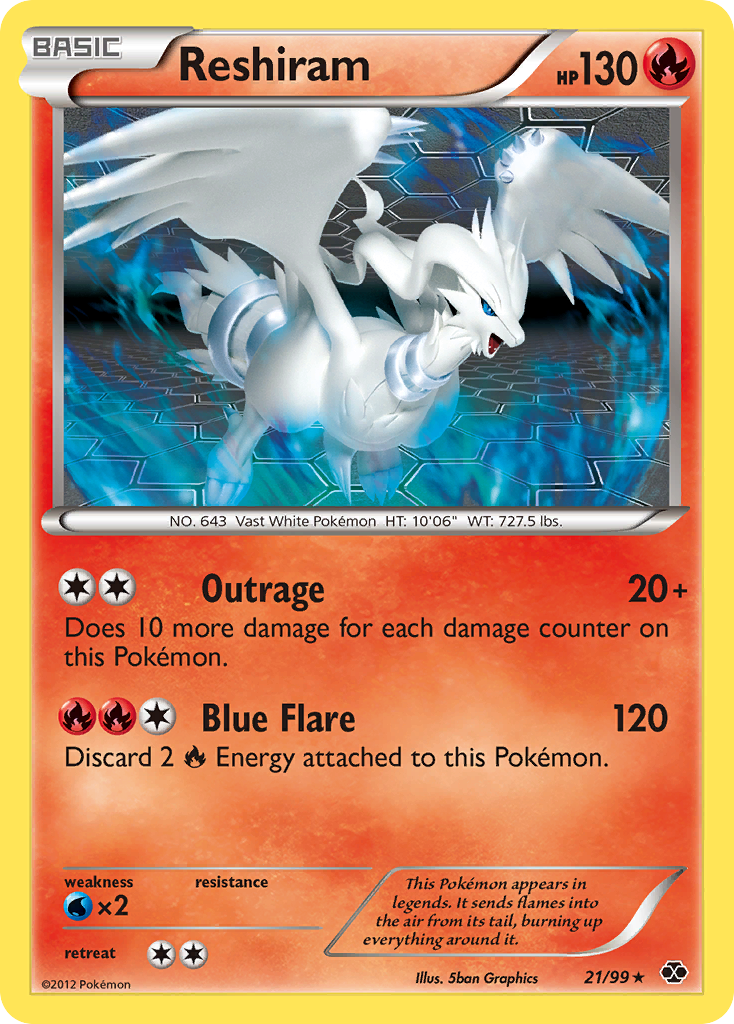 Reshiram (21/99) [Black & White: Next Destinies] | Exor Games New Glasgow