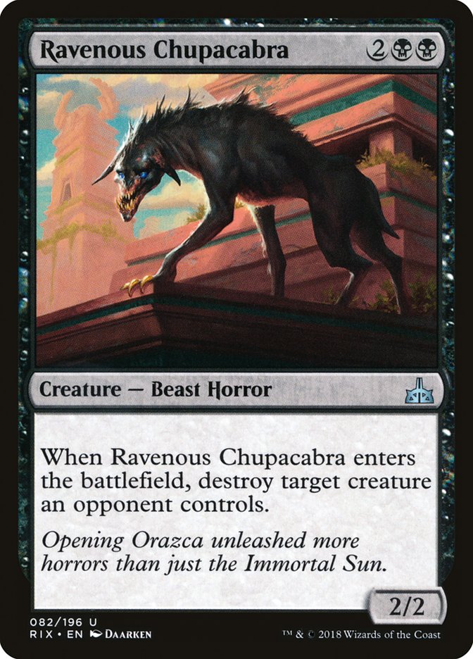 Ravenous Chupacabra [Rivals of Ixalan] | Exor Games New Glasgow