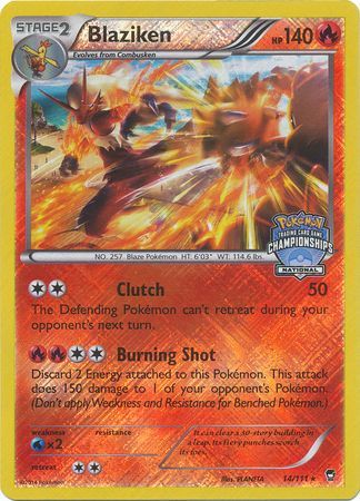 Blaziken (14/111) (National Championship Promo) [XY: Furious Fists] | Exor Games New Glasgow