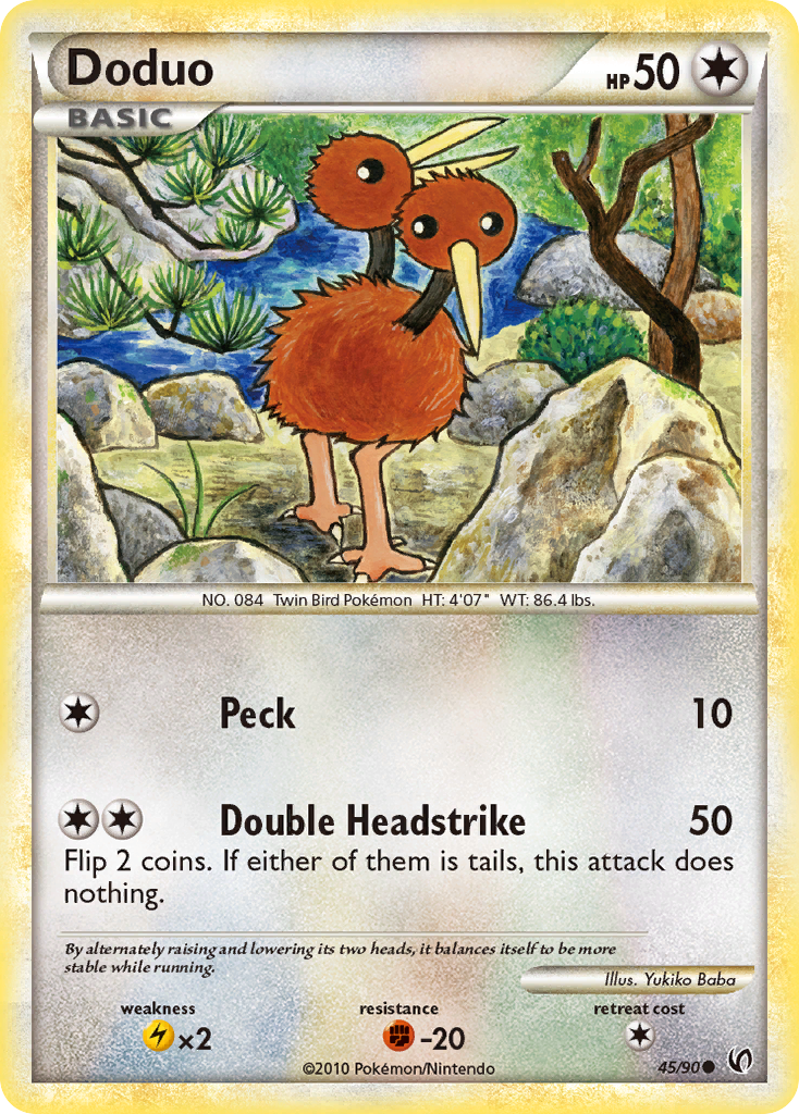 Doduo (45/90) [HeartGold & SoulSilver: Undaunted] | Exor Games New Glasgow