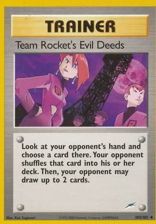 Team Rocket's Evil Deeds (103/105) [Neo Destiny Unlimited] | Exor Games New Glasgow