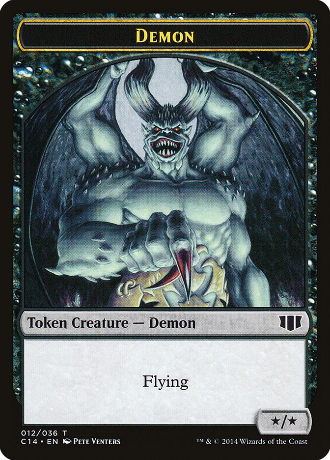 Demon (012/036) // Zombie (016/036) Double-sided Token [Commander 2014 Tokens] | Exor Games New Glasgow