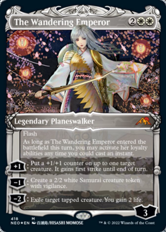 The Wandering Emperor (Showcase) (Foil Etched) [Kamigawa: Neon Dynasty] | Exor Games New Glasgow