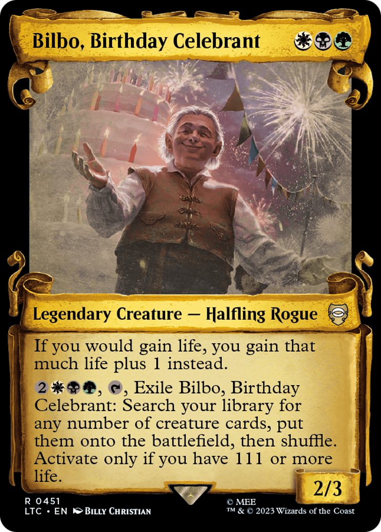 Bilbo, Birthday Celebrant [The Lord of the Rings: Tales of Middle-Earth Commander Showcase Scrolls] | Exor Games New Glasgow