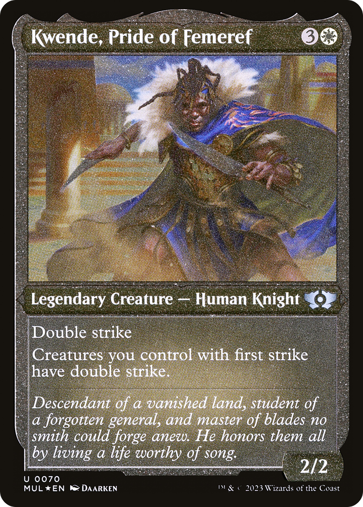 Kwende, Pride of Femeref (Foil Etched) [Multiverse Legends] | Exor Games New Glasgow