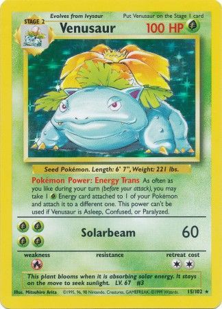 Venusaur (15/102) [Base Set Unlimited] | Exor Games New Glasgow