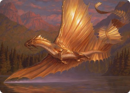 Adult Gold Dragon Art Card [Dungeons & Dragons: Adventures in the Forgotten Realms Art Series] | Exor Games New Glasgow