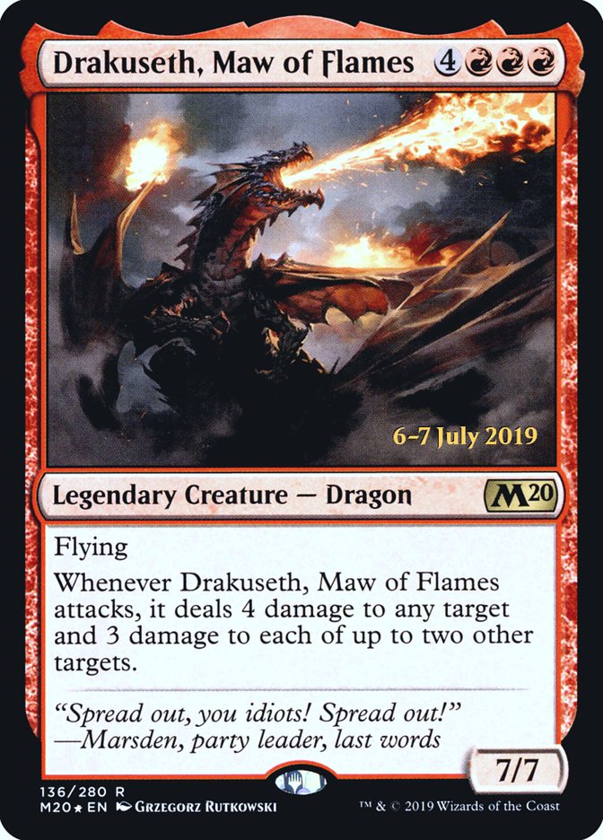 Drakuseth, Maw of Flames  [Core Set 2020 Prerelease Promos] | Exor Games New Glasgow