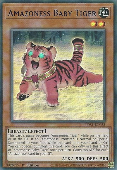 Amazoness Baby Tiger (Blue) [LDS1-EN023] Ultra Rare | Exor Games New Glasgow