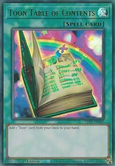 Toon Table of Contents (Green) [LDS1-EN069] Ultra Rare | Exor Games New Glasgow