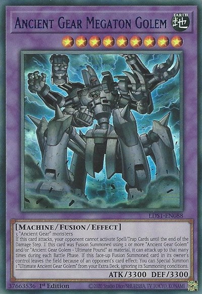 Ancient Gear Megaton Golem (Blue) [LDS1-EN088] Ultra Rare | Exor Games New Glasgow