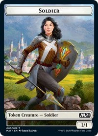 Soldier // Treasure Double-sided Token [Core Set 2021] | Exor Games New Glasgow