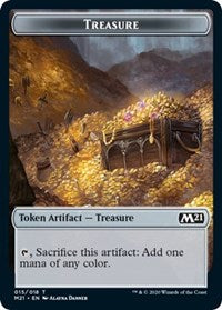 Treasure // Zombie Double-sided Token [Core Set 2021] | Exor Games New Glasgow