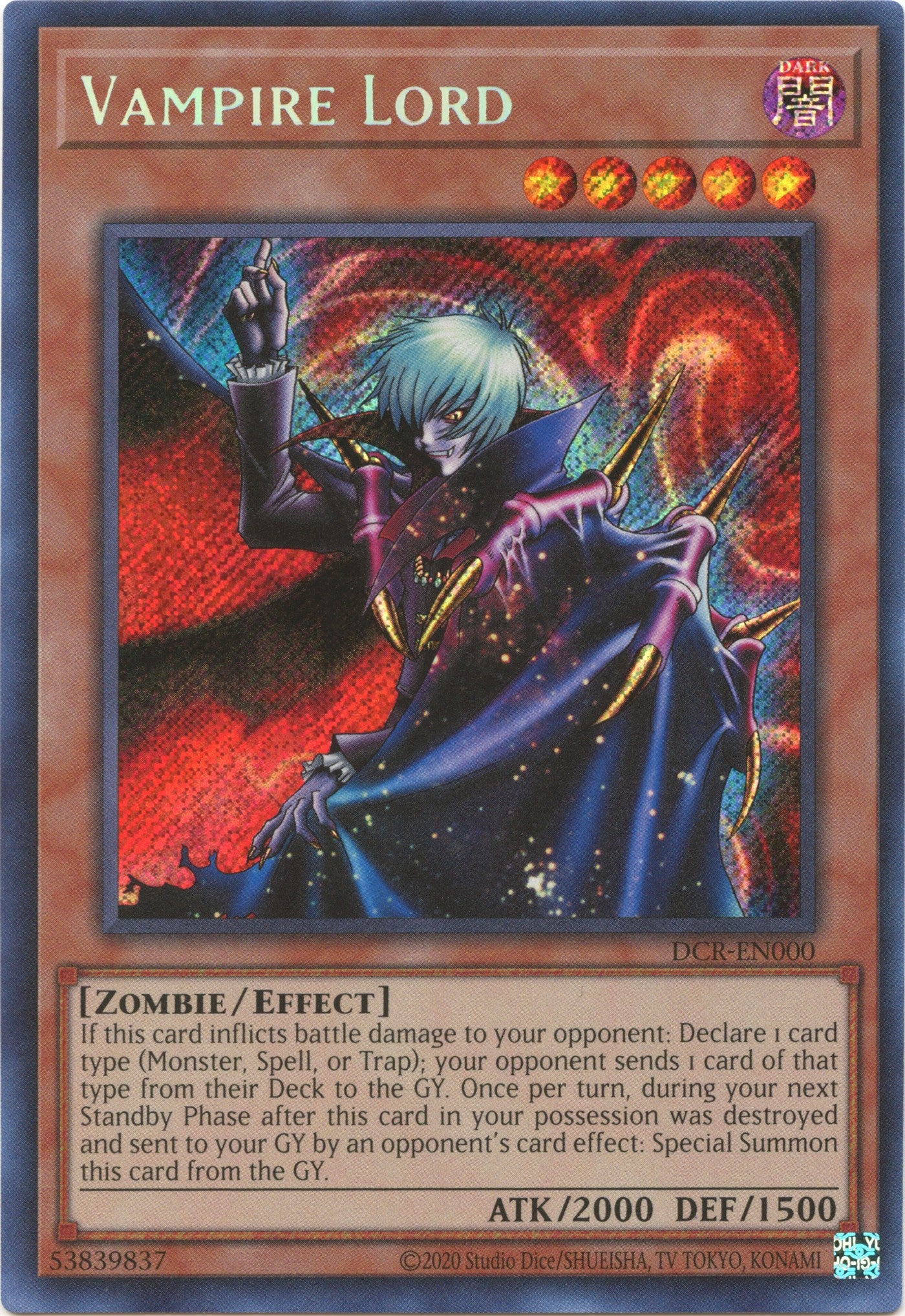 Vampire Lord (25th Anniversary) [DCR-EN000] Secret Rare | Exor Games New Glasgow