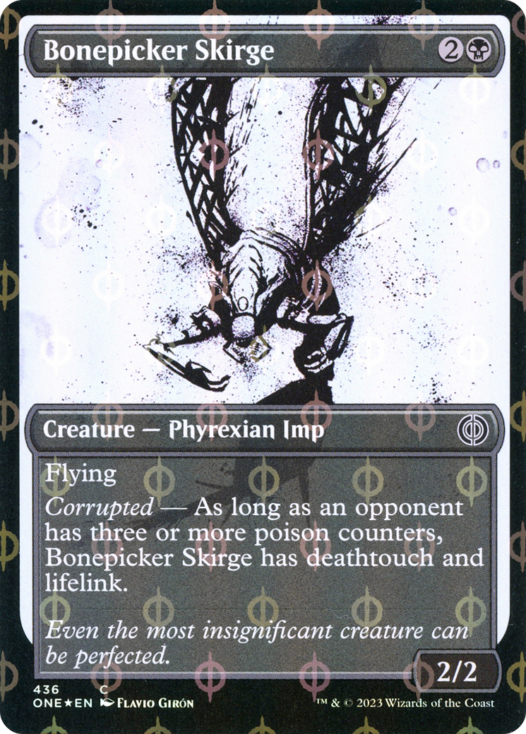 Bonepicker Skirge (Showcase Ichor Step-and-Compleat Foil) [Phyrexia: All Will Be One] | Exor Games New Glasgow