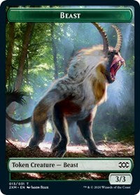 Beast // Treasure Double-sided Token [Double Masters] | Exor Games New Glasgow