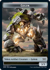 Golem // Elf Warrior Double-sided Token [Double Masters] | Exor Games New Glasgow