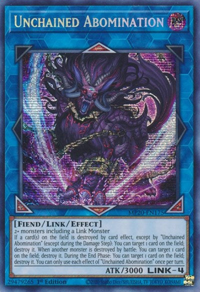 Unchained Abomination [MP20-EN175] Prismatic Secret Rare | Exor Games New Glasgow