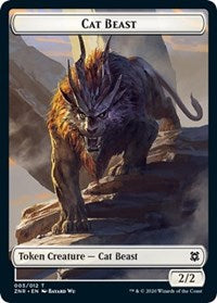 Cat Beast // Construct Double-sided Token [Zendikar Rising] | Exor Games New Glasgow