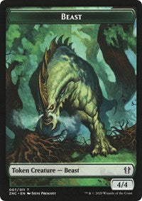 Beast // Saproling Double-sided Token [Commander: Zendikar Rising] | Exor Games New Glasgow