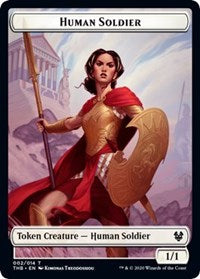 Human Soldier // Spider Double-sided Token [Theros Beyond Death Tokens] | Exor Games New Glasgow