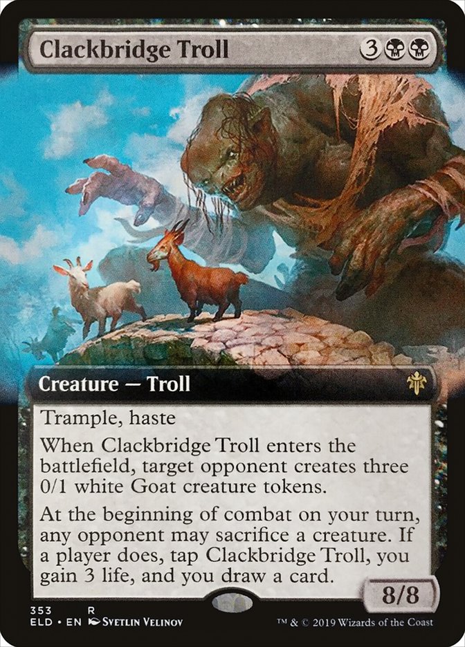 Clackbridge Troll (Extended Art) [Throne of Eldraine] | Exor Games New Glasgow