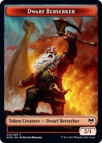 Dwarf Berserker // Angel Warrior Double-sided Token [Kaldheim] | Exor Games New Glasgow