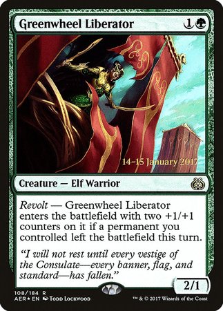 Greenwheel Liberator [Aether Revolt Promos] | Exor Games New Glasgow